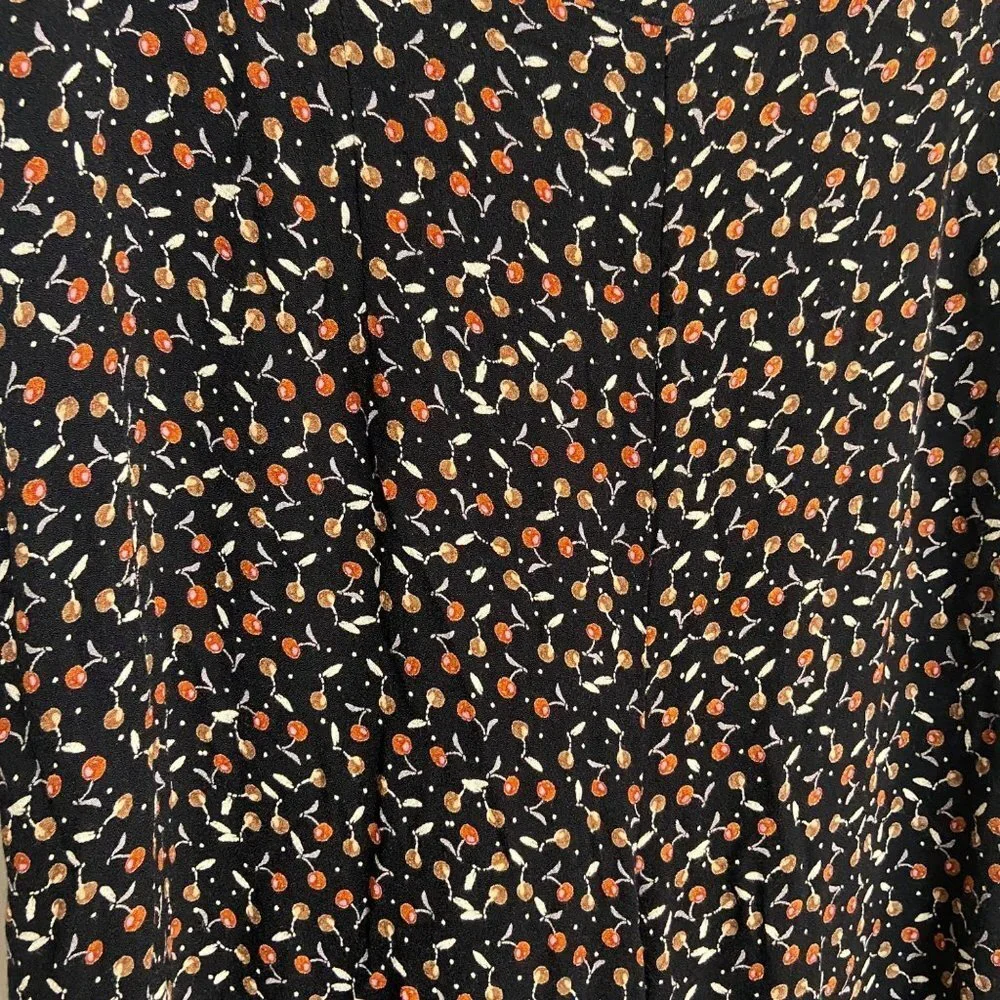 Free People Black Easy Peasy Cherry Crepe Wide Leg-sz 4 - Picture 3 of 8